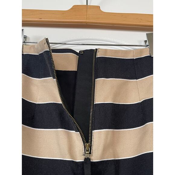 Ann Taylor Loft Black and Tan/Beige/Khaki Striped Skirt Size 6 - Picture 6 of 7
